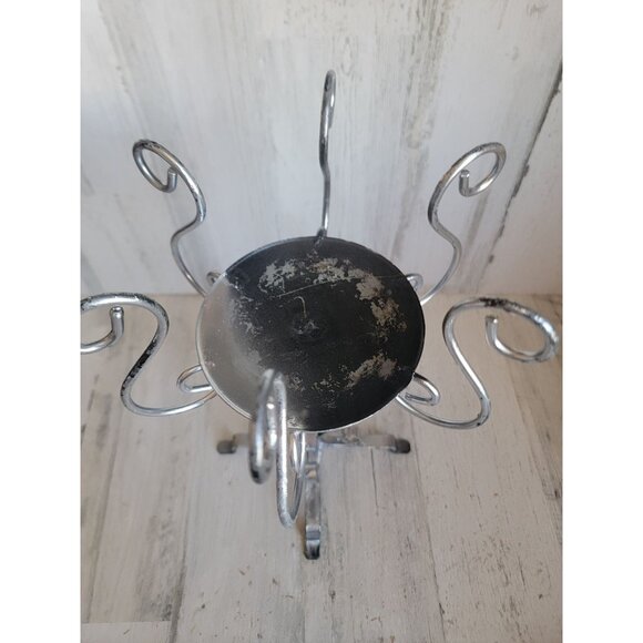 Metal silver swirl candle holder Halloween home decor figure - Picture 3 of 11